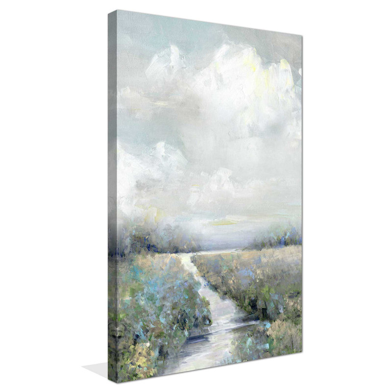 Péninsule par Sally Swatland - Peinture, L 18 po x H 30 po, Toile tendue