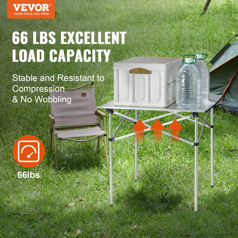 Compact Aluminum Folding Camping Table with Carry Bag