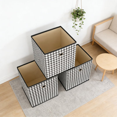 Foldable Storage Cubes With Dual Handles - Collapsible Fabric Organizer Bins For Home, Closet, And Toy Storage - Set Of 3