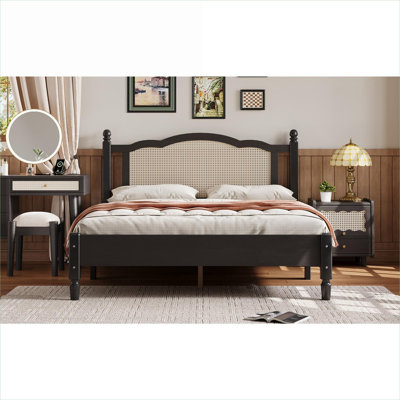 Lit plateforme en bois Jet Black