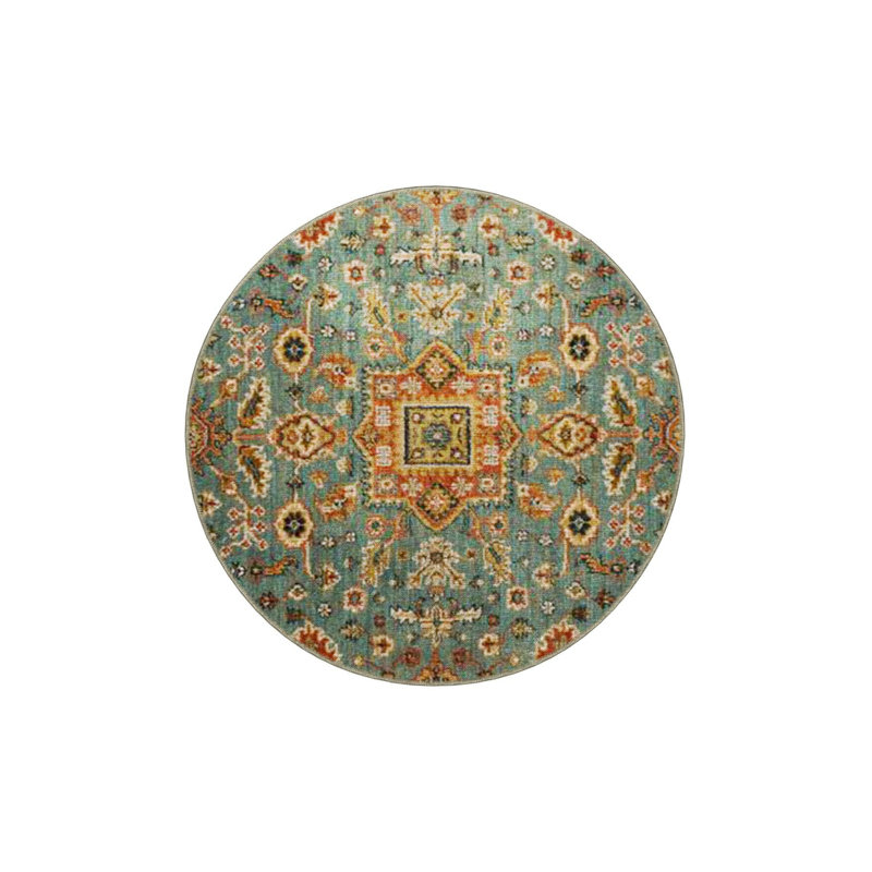 Tapis décoratif lavable à la machine bleu clair, Sous-tapis rectangulaire de 3 pi 3 po x 4 pi 11 po
