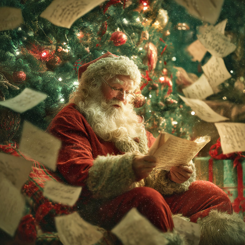 «Santa's Holiday Melody», art mural sur toile tendue