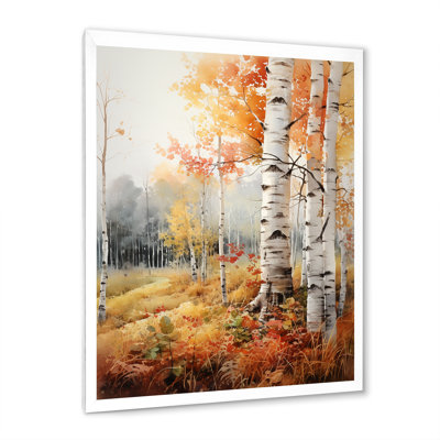 «Nynette Birch Woods Autumn Tapisserie», reproduction sur toile