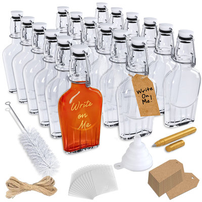  8.5 oz Swing Top Glass Flask Set (Pack of 18)