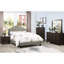 Très grand lit avec tête de lit tapissier en polyfibre, gris, cadre de lit en bois, lit transitionnel pour chambre à coucher, polyfibre grise