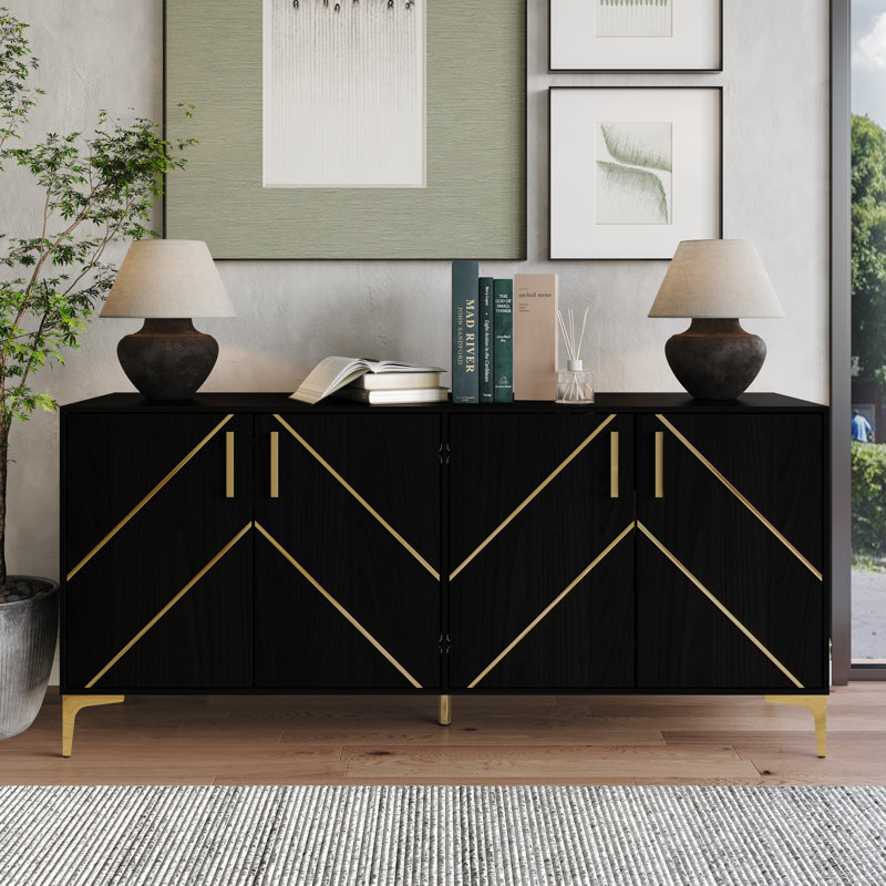Sideboard In White, Black