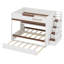 Lit superposé multifonctionnel avec lit gigogne caché, escalier escamotable, tablettes de présentation et éclairage DEL-1959448255