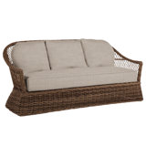 Soho 81.75" Wide Outdoor Wicker Patio Sofa with Cushions