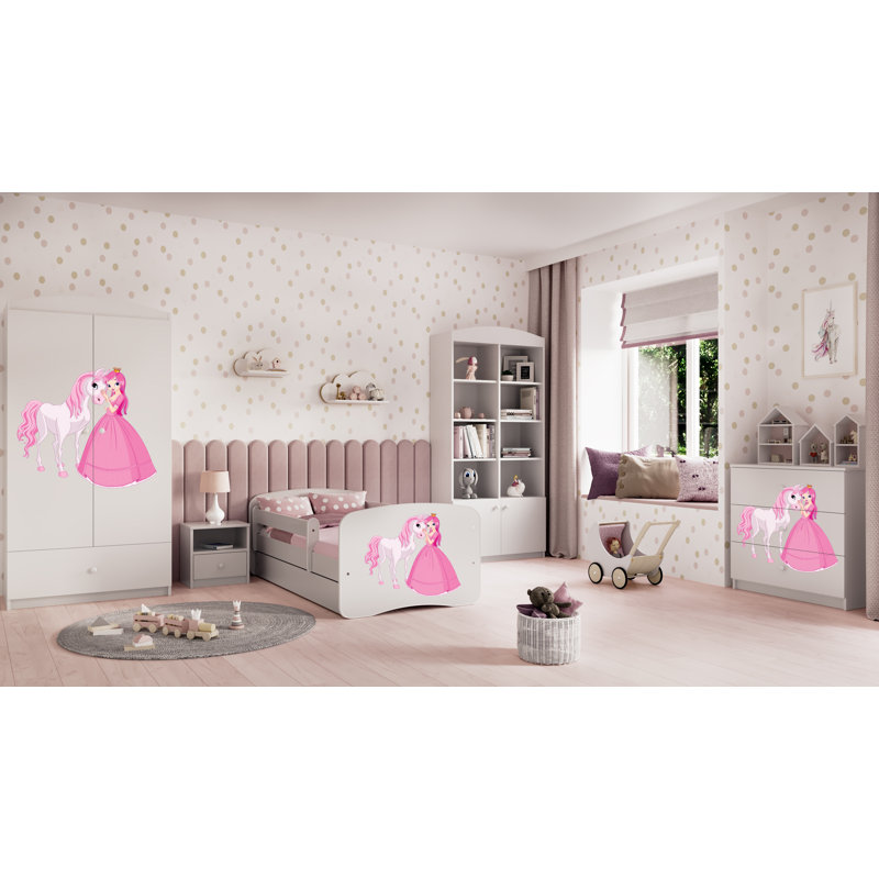 Cicero Drawer Convertible Bed and Mattress, Toddler (70 x 140 cm), White