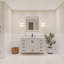Ensemble de meuble-lavabo simple 48 po avec plateau en quartz blanc Rooh-101808789-101808786