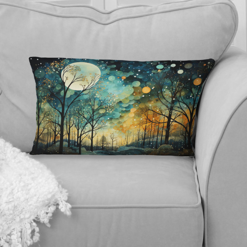 Enchanted Forest - Abstract Collages Printed Throw Pillow