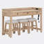 Ensemble de table de salle à manger 4 pièces avec 3 tabourets-213699378