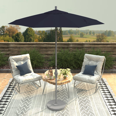 7,5 pi Parasol en fibre de verre blanc mat avec parasol incliné en oléfine