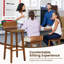 Tabourets de bar 29 po en bois avec dossier et siège Mid-Century-1469641685