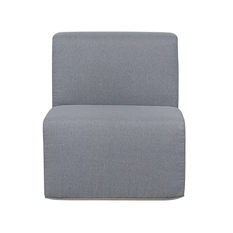 Deko Living Gray Compressed Foam Armless Sectional Sofa Chair, Gray Polyester