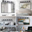 Meuble-lavabo mural moderne à 6 lumières à DEL à intensité variable, fer et acrylique, hauteur 4,69 po, 36 W, 100 - 120 V, noir pour salle de bain, look, intensité variable, énergie, profondeur 5,7 po,-1973567173-1973567168