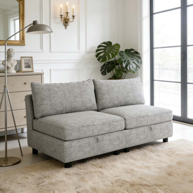 Siège sans accoudoirs pour canapé modulaire modulaire, Gris