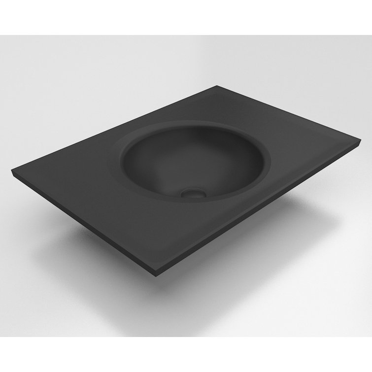Alma 20.7'' Chrome Polymarble Oval Bathroom Sink