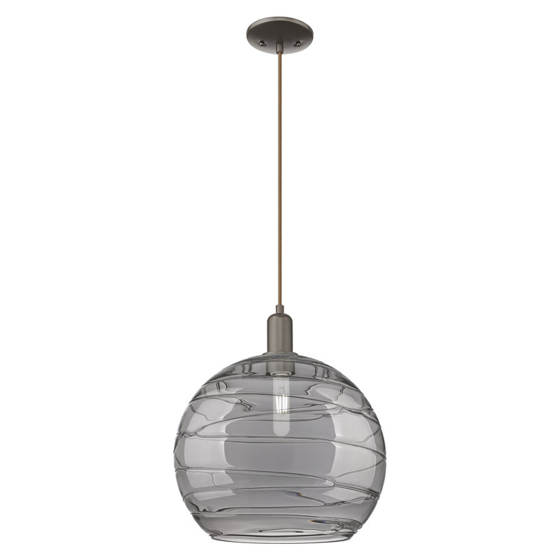 Arcadia - Athens Deco Swirl - Mini-luminaire suspendu à cordon 1 lumière, Oil Rubbed Bronze