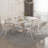 Simple Rectangular White Rock Slab Dining Table-102483823