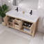 Meuble-lavabo autoportant 60 po avec plateau en chêne clair