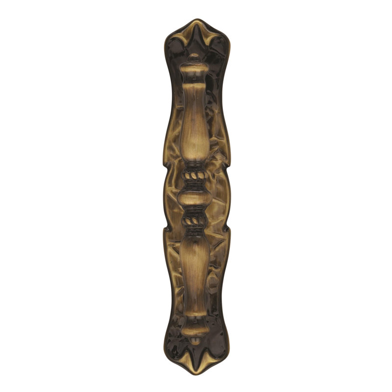 Antique Brass 3" Traditional Cabinet Pull with Backplate