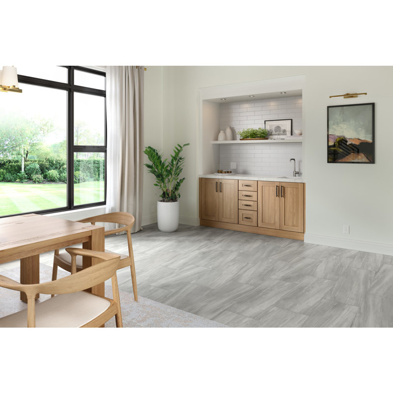 Euphoria™ 3" x 12" Beveled Ceramic Patterned Tile, Silver