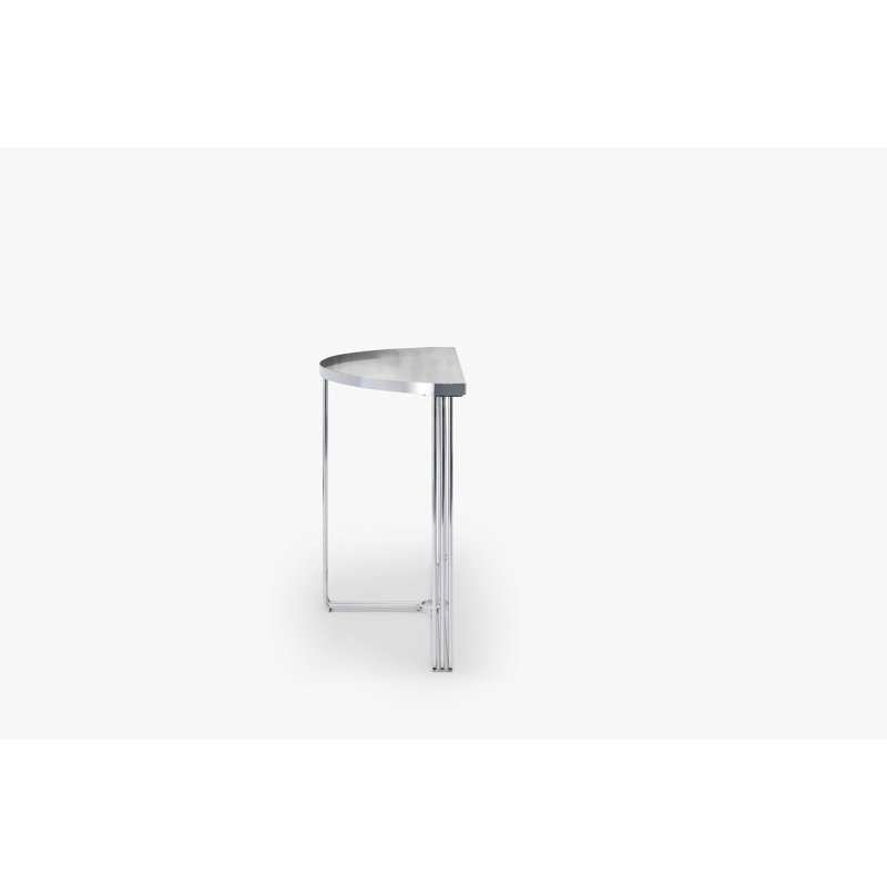 Ariss 109cm Glass Top Console Table, Smoked , Chrome 