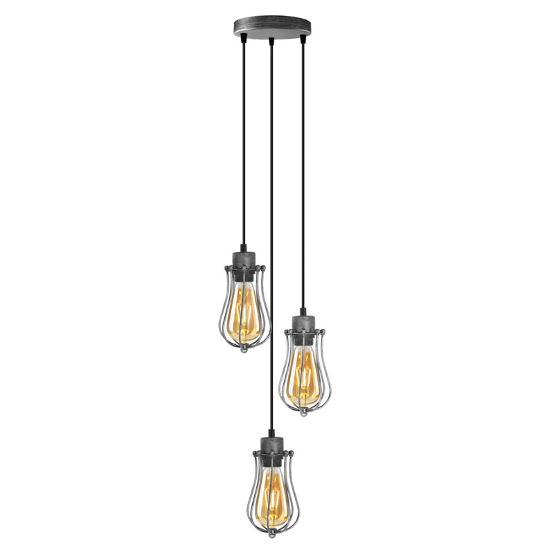 Angilina 3 - Light Brushed Silver Pendant