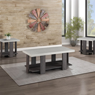 Ensemble de table basse 3 pièces avec table basse et deux tables de bout assorties