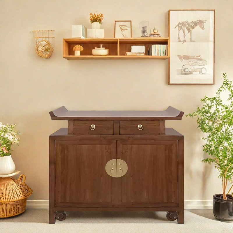 Nouvelle armoire d'appoint Zen chinois, Brun orangé