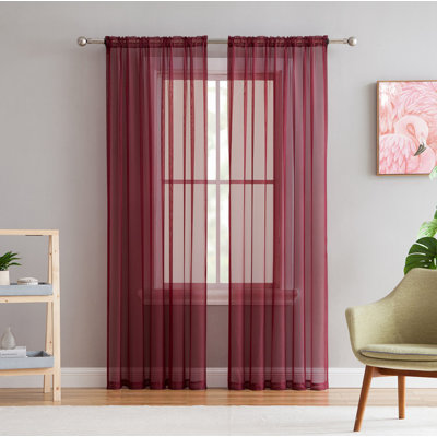 Daxin Sheer Voile Rod Pocket Curtain Panels (Set of 2)