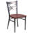 2 Pack Clear Coated "X" Back Metal Restaurant Chair-546156132
