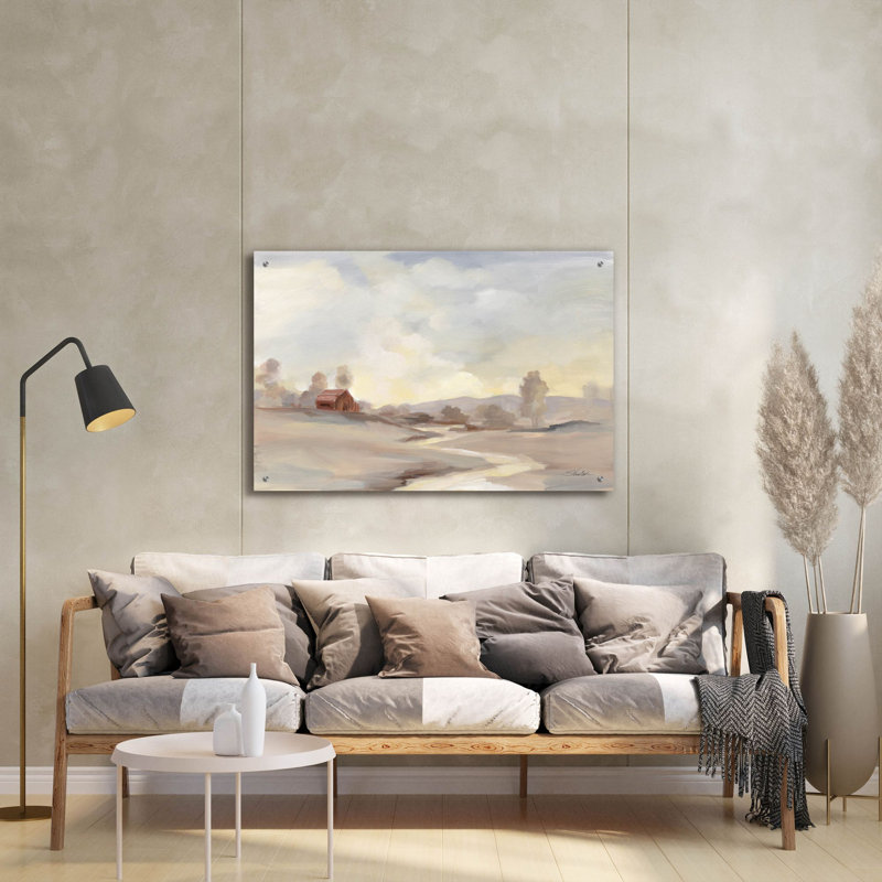  «Monochromatique Farm View» par Silvia Vassileva, art mural en verre acrylique, 36 po x 24 po, H 24 po x l 36 po