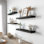 Ensemble de 4 tablettes flottantes rustiques pour le mur - tablettes murales en bois massif pour la chambre à coucher, le salon, la cuisine, la salle de bain - facile à installer
