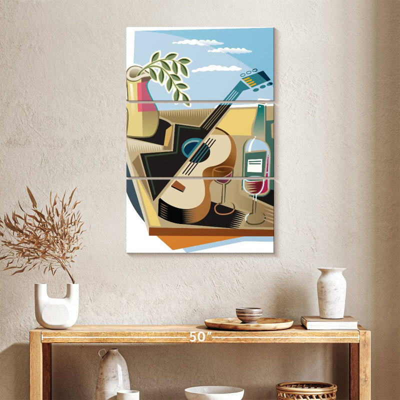 Abarca, guitare et vin, H 32 po x l 20 po