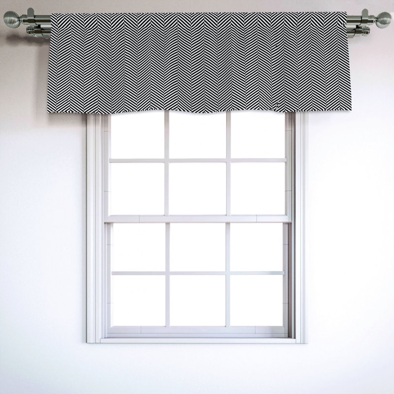 Sateen Geometric Ruffled Window Valance