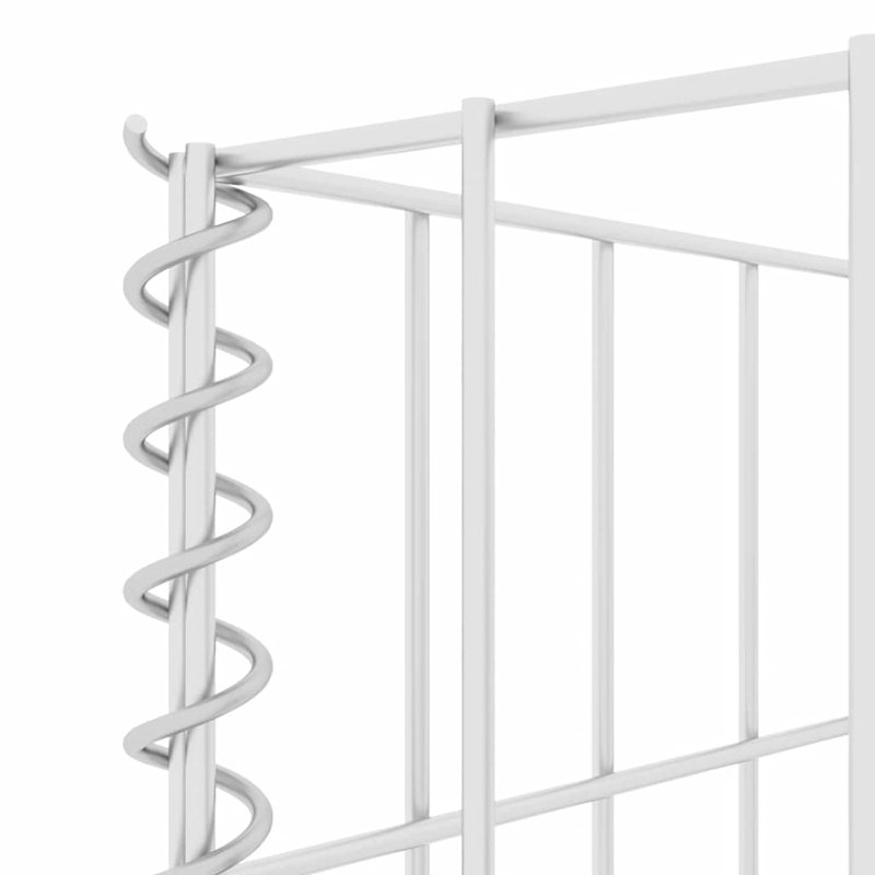 Gabion Planter Silver Steel Wire 102.4" x 15.7" x 31.5" Garden Planter Outdoor, 102.4" H x 102.4" W x 31.5" D