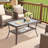 Patio Wicker Coffee Table With Glass Top-1014907961