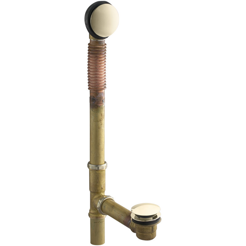 Robinet de baignoire à pieds en laiton 1,5 "avec trop-plein Clearflo, Or français éclatant