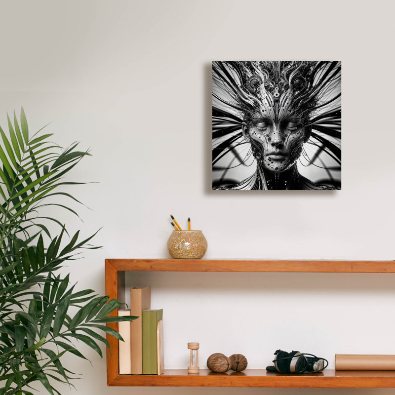 'Techno Face 6' by KIR.DART Canvas Wall Art, 12" H x 12" W x 0.75" D