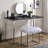 Rectangular Desk With Metal Frame, Black And Chrome