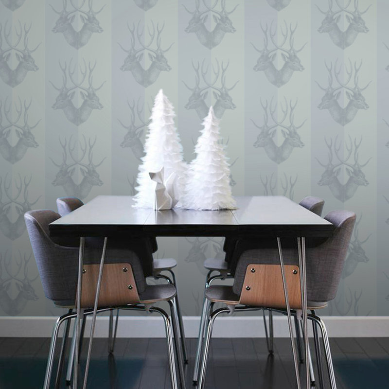 Stag Platinum 10' L x 25" W Peel and Stick Wallpaper Panel, Gray