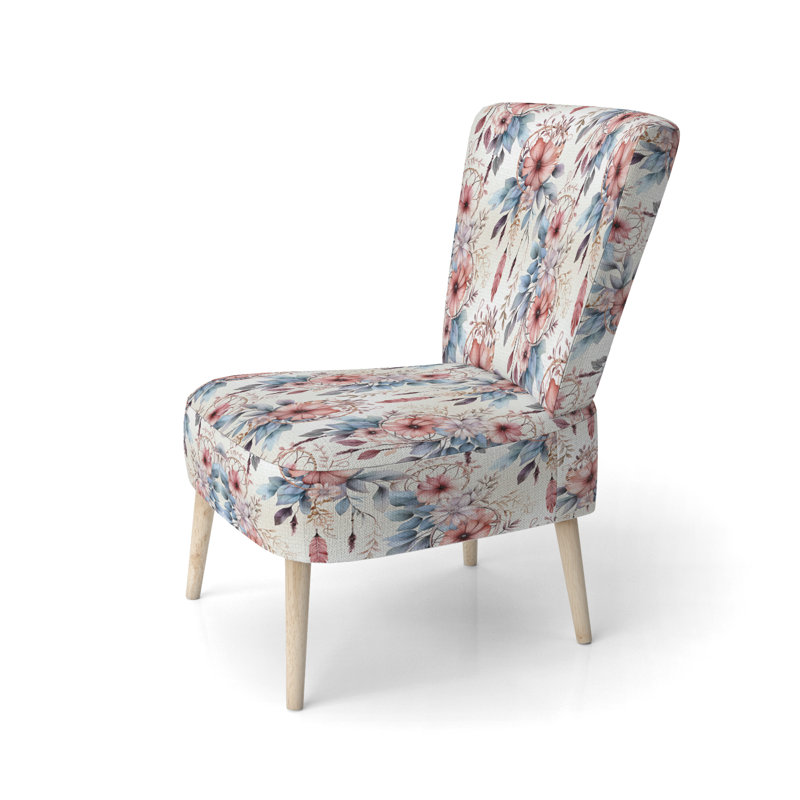 Chaise d'appoint rembourrée rose et bleue Dreamcatchers Boho
