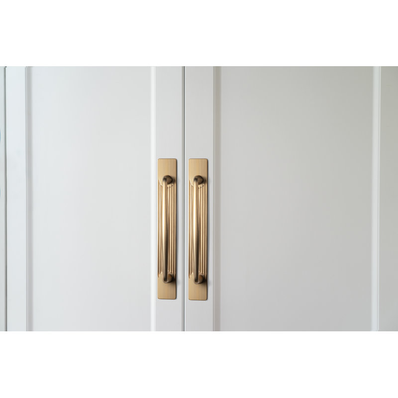 Solid Spindle Bar Pull With Backplate(Gban), 5", Champagne Bronze