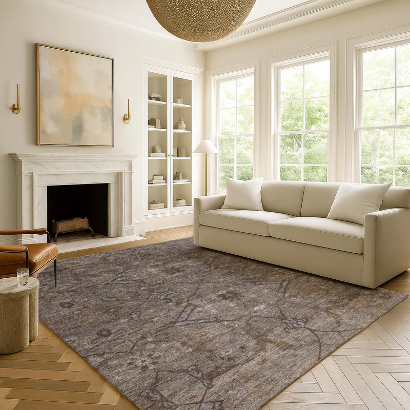 Tapis lavable à la machine de qualité supérieure Mayfield AMF2299, Brun, 9 pi x 12 pi