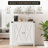 Farmhouse Sideboard Buffet Cabinet With Storage, Kitchen Cabinet With Adjustable Shelf and Barn Doors, Modern Wooden Storage Cabinet for Living Room, Dining Room, White-1043186173
