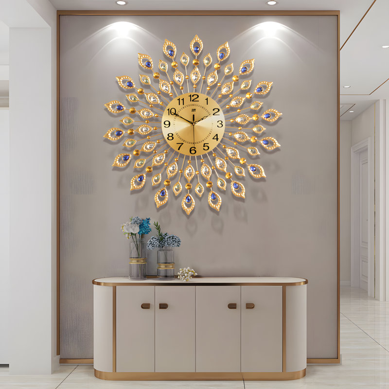 Grande horloge murale 24 pouces, horloge murale moderne en 3D avec cadran arabe, non-Tickin