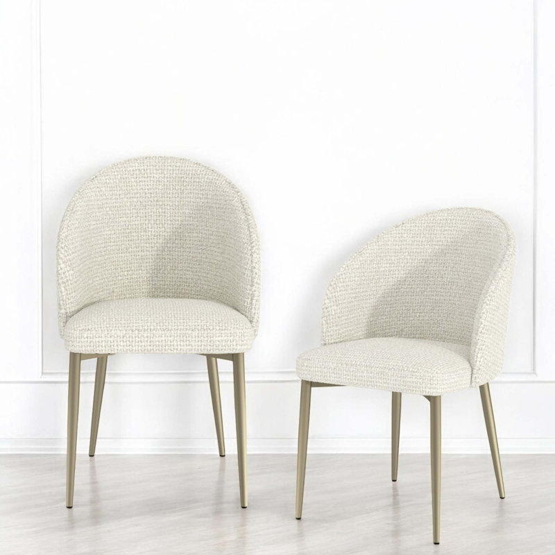Chaise d'appoint en tissu, ensemble de 2, Light Beige
