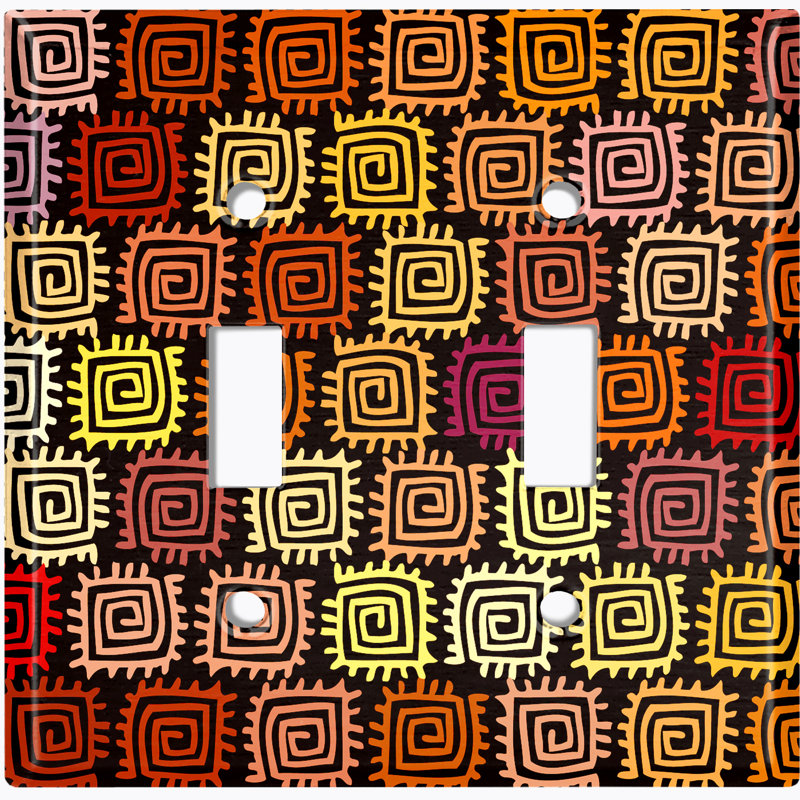 Plaque murale à 2 interrupteurs à bascule African Tribal